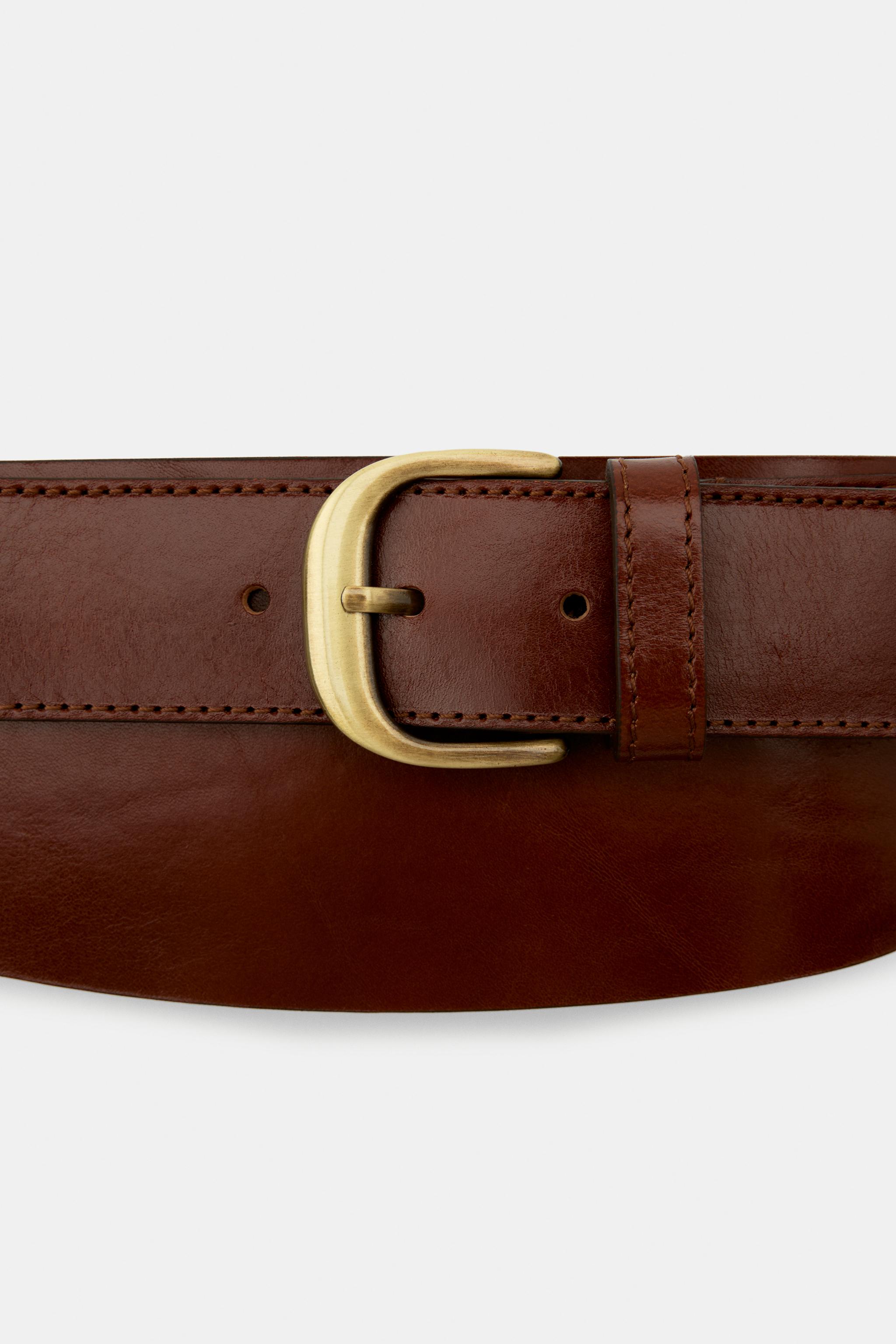100% LEATHER WAIST BELT WITH BUCKLE